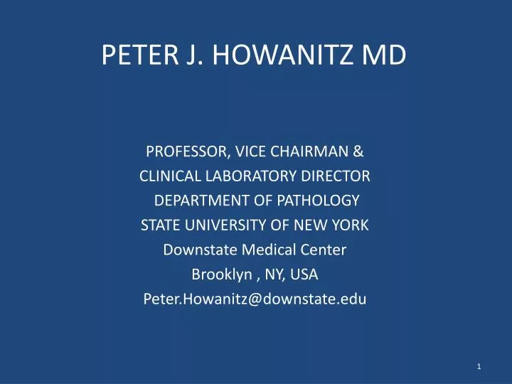 peter j howanitz md