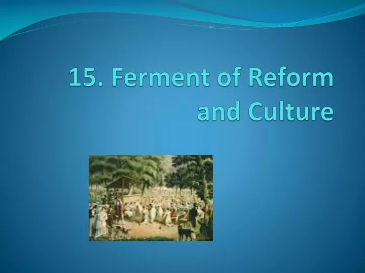 15 ferment of reform and culture