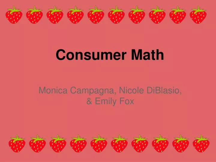 consumer math