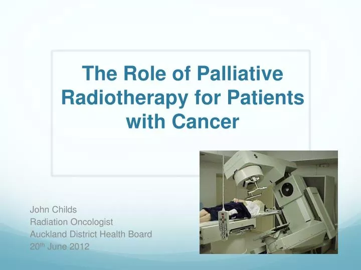 the role of palliative radiotherapy for patients with cancer