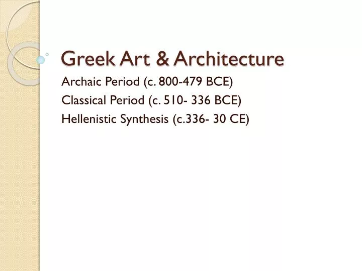 greek art architecture