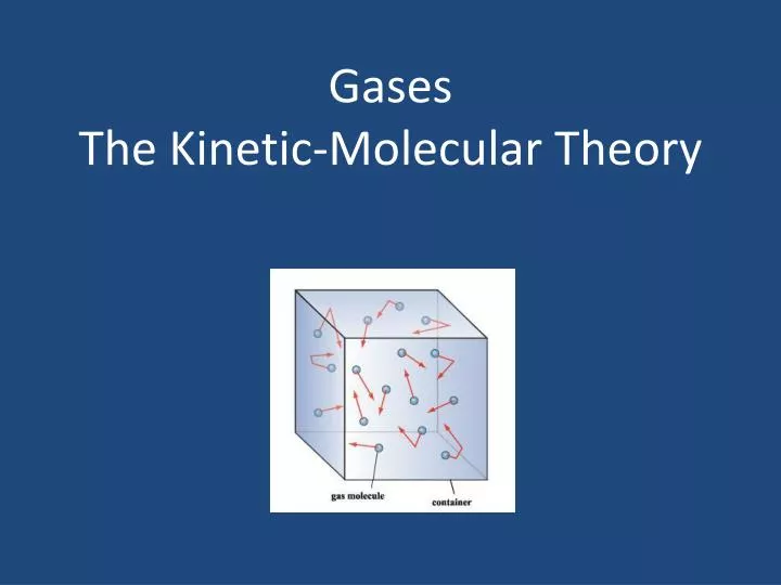 gases the kinetic molecular theory