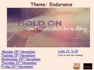 Theme: Endurance
