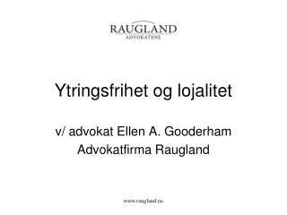 ytringsfrihet og lojalitet