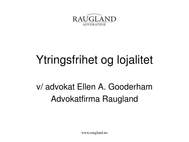 ytringsfrihet og lojalitet