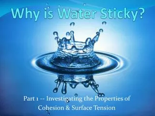 Why is Water Sticky?