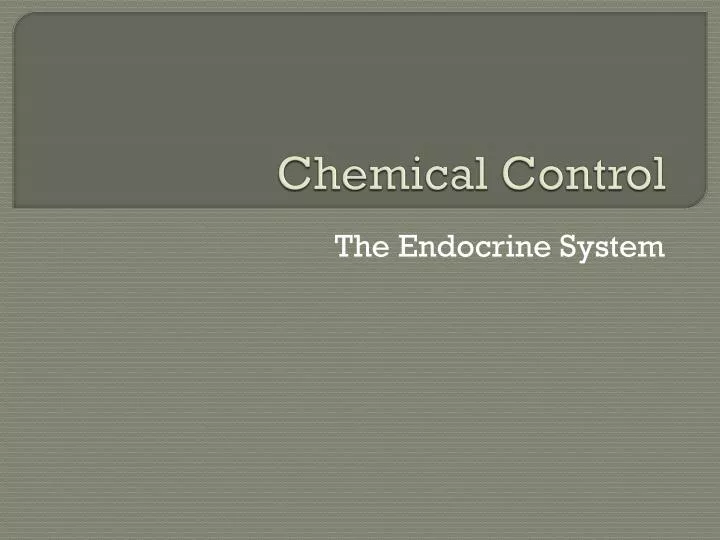 chemical control