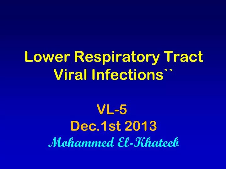 lower respiratory tract viral infections