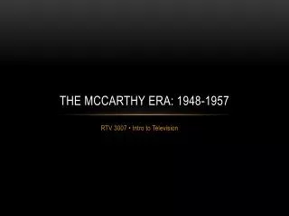 the mccarthy era 1948 1957