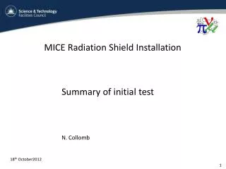 MICE Radiation Shield Installation