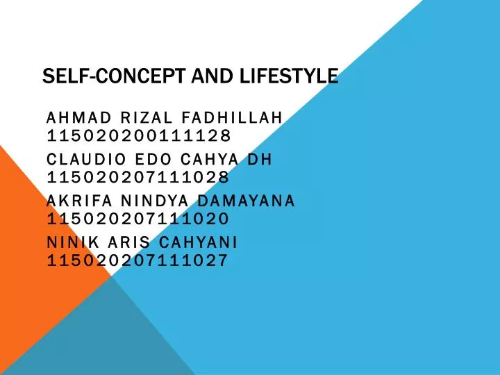 self concept and lifestyle