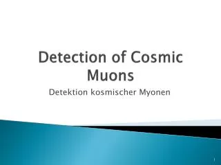 detection of cosmic muons