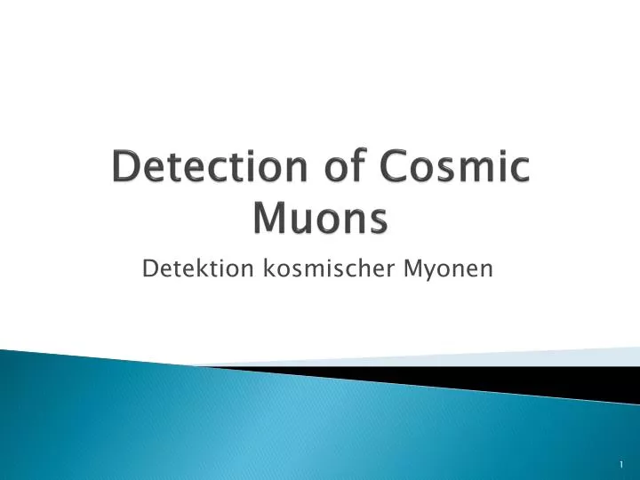 detection of cosmic muons