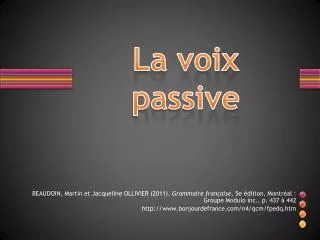 la voix passive