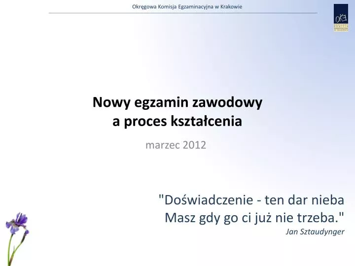 nowy egzamin zawodowy a proces kszta cenia