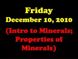 friday december 10 2010