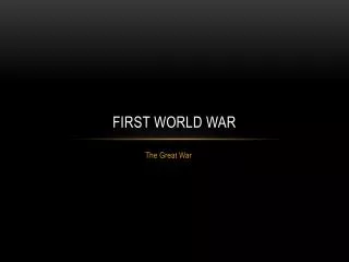 First World War