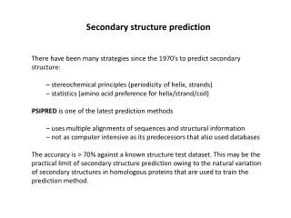 Secondary structure prediction