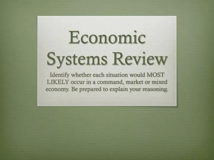 economic systems review