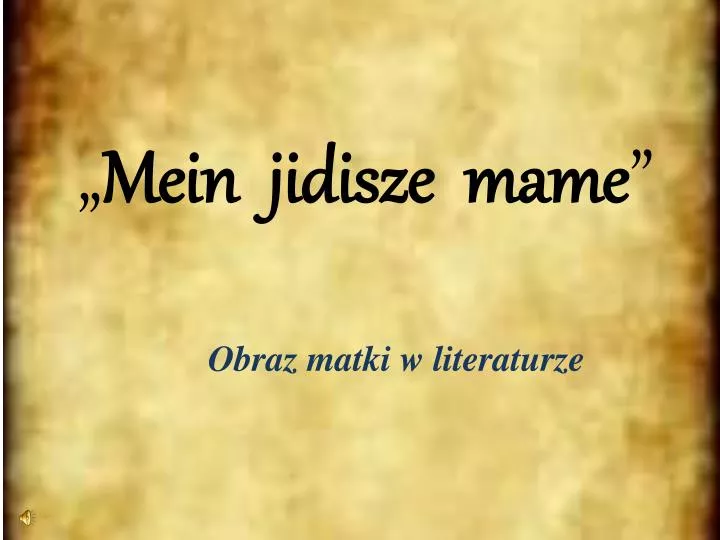 mein jidisze mame