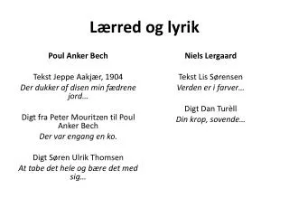 l rred og lyrik