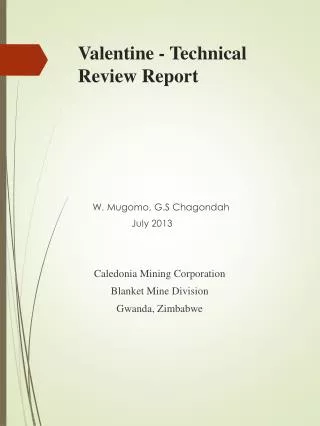 Valentine - Technical Review Report