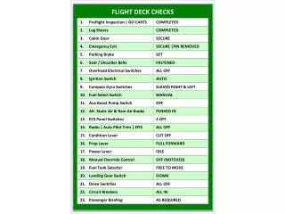FLIGHT DECK CHECKS