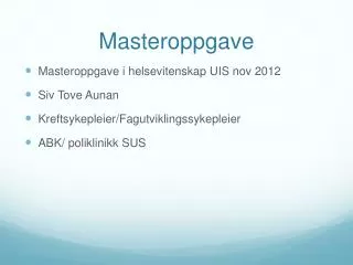 masteroppgave