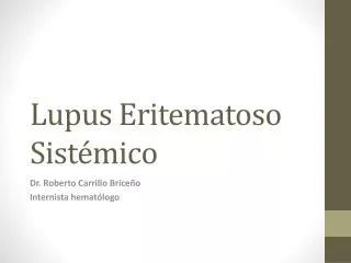 lupus eritematoso sist mico
