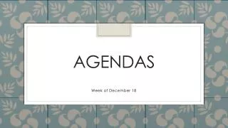 Agendas