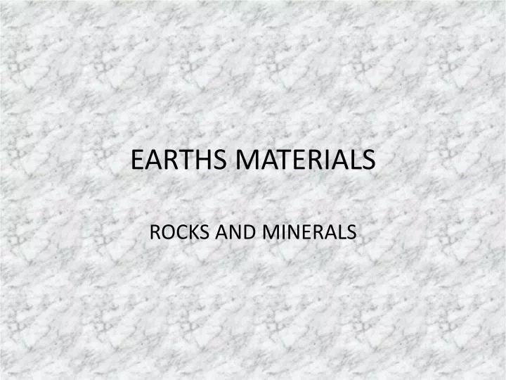 earths materials