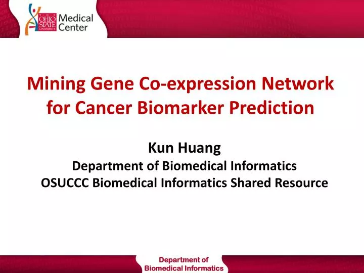 mining gene co expression network for cancer biomarker prediction