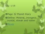 Log: 1/18 - slide 1