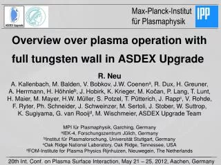 Overview over plasma operation with full tungsten wall in ASDEX Upgrade
