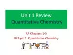 Unit 1 Review Quantitative Chemistry - slide 1