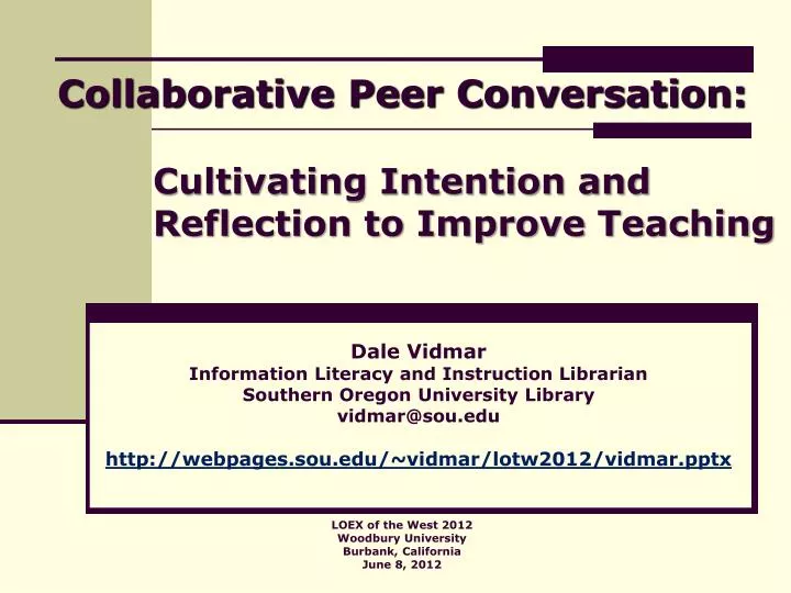 cultivating intention and reflection to improve teaching