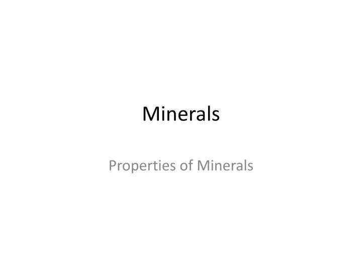 minerals