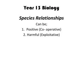 Year 13 Biology