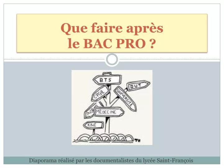 que faire apr s le bac pro