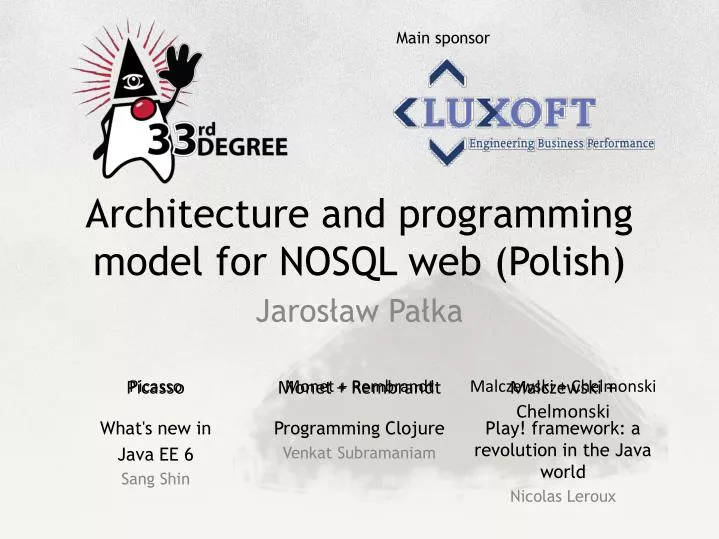architecture and programming model for nosql web polish