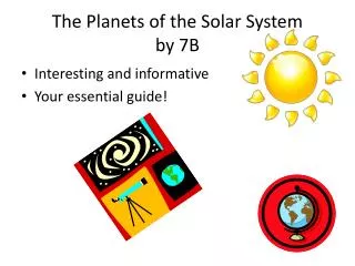 The Planets of the Solar System by 7B