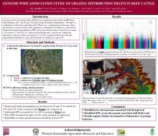 A total of 87 multi-breed cows from five ranches in the Western U.S. were used in this study