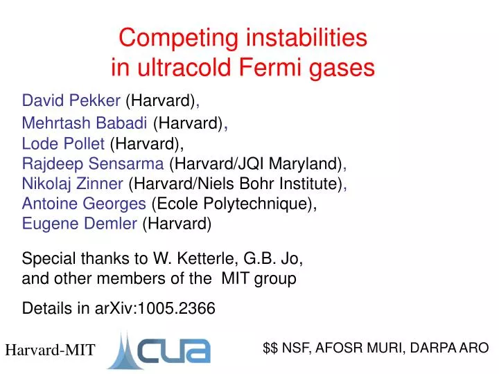 competing instabilities in ultracold fermi gases