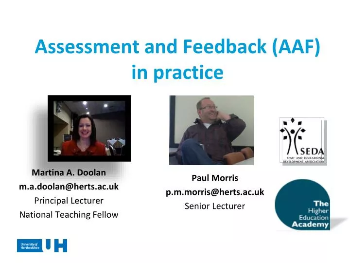 assessment and feedback aaf in practice