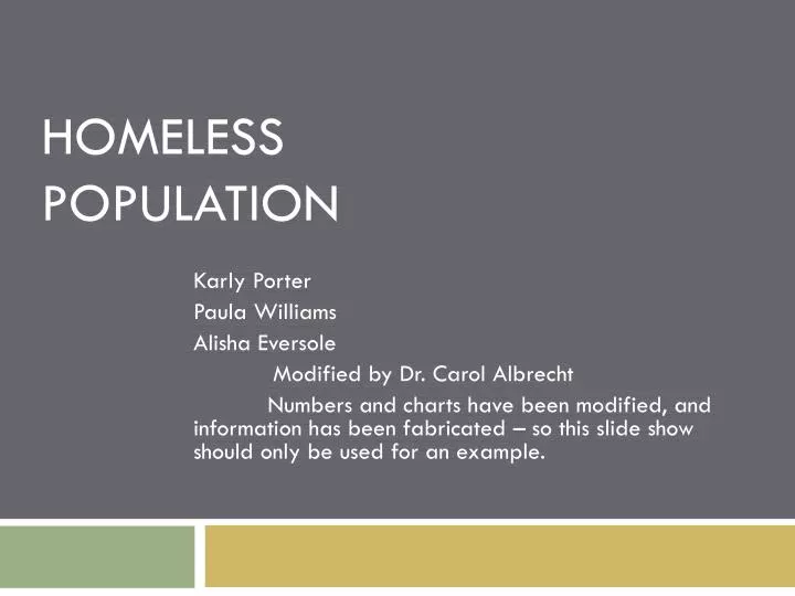 homeless population