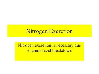 Nitrogen Excretion