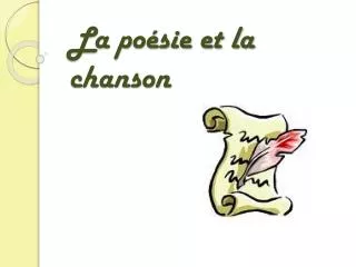 la po sie et la chanson