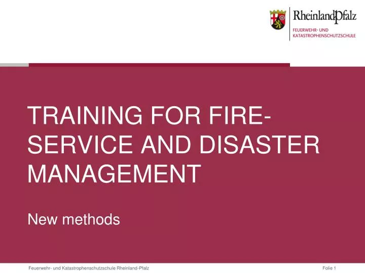 training for fire service and disaster management