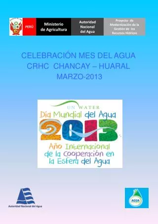 CELEBRACIÓN MES DEL AGUA CRHC CHANCAY – HUARAL  MARZO-2013
