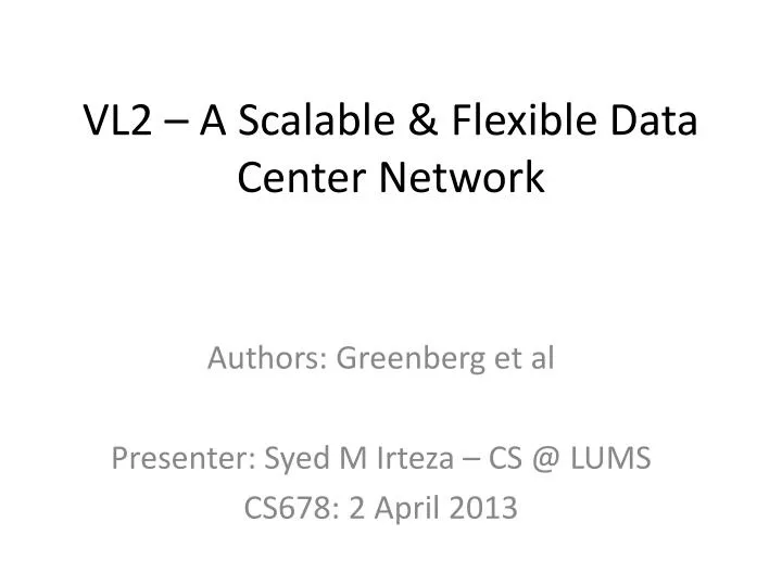 vl2 a scalable flexible data center network